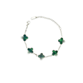Green + Silver Clover Bracelet