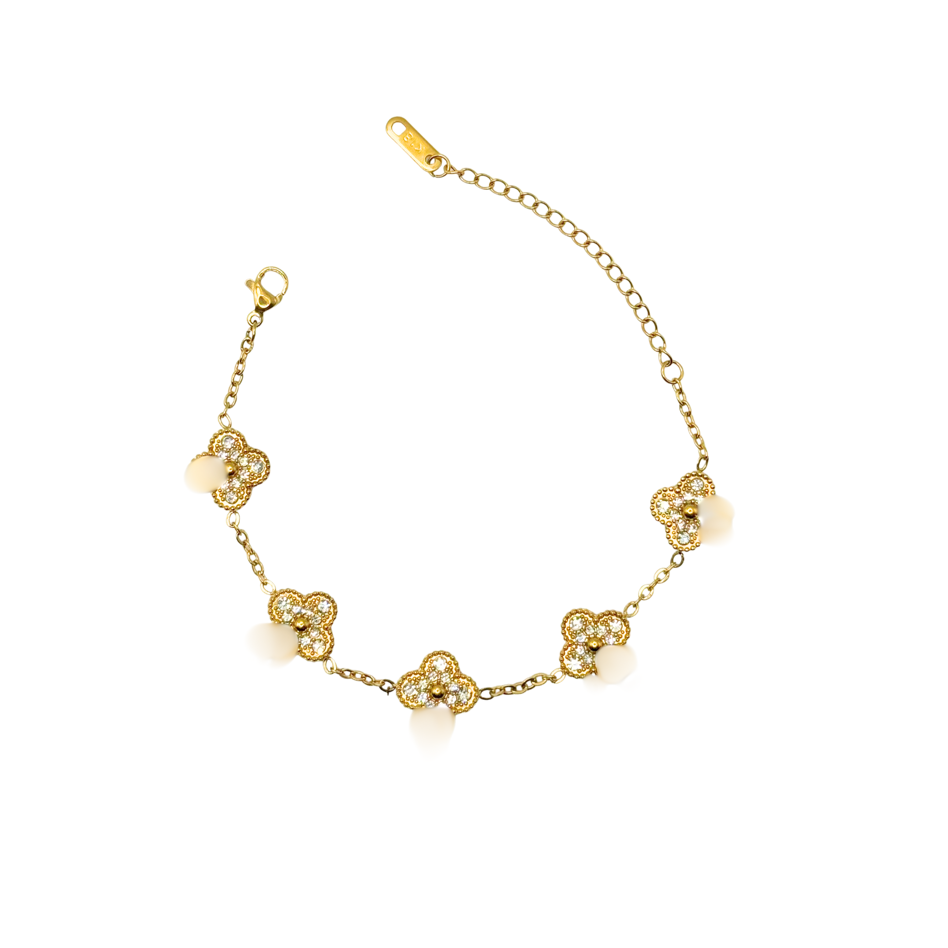 Icy Gold Clover Bracelet