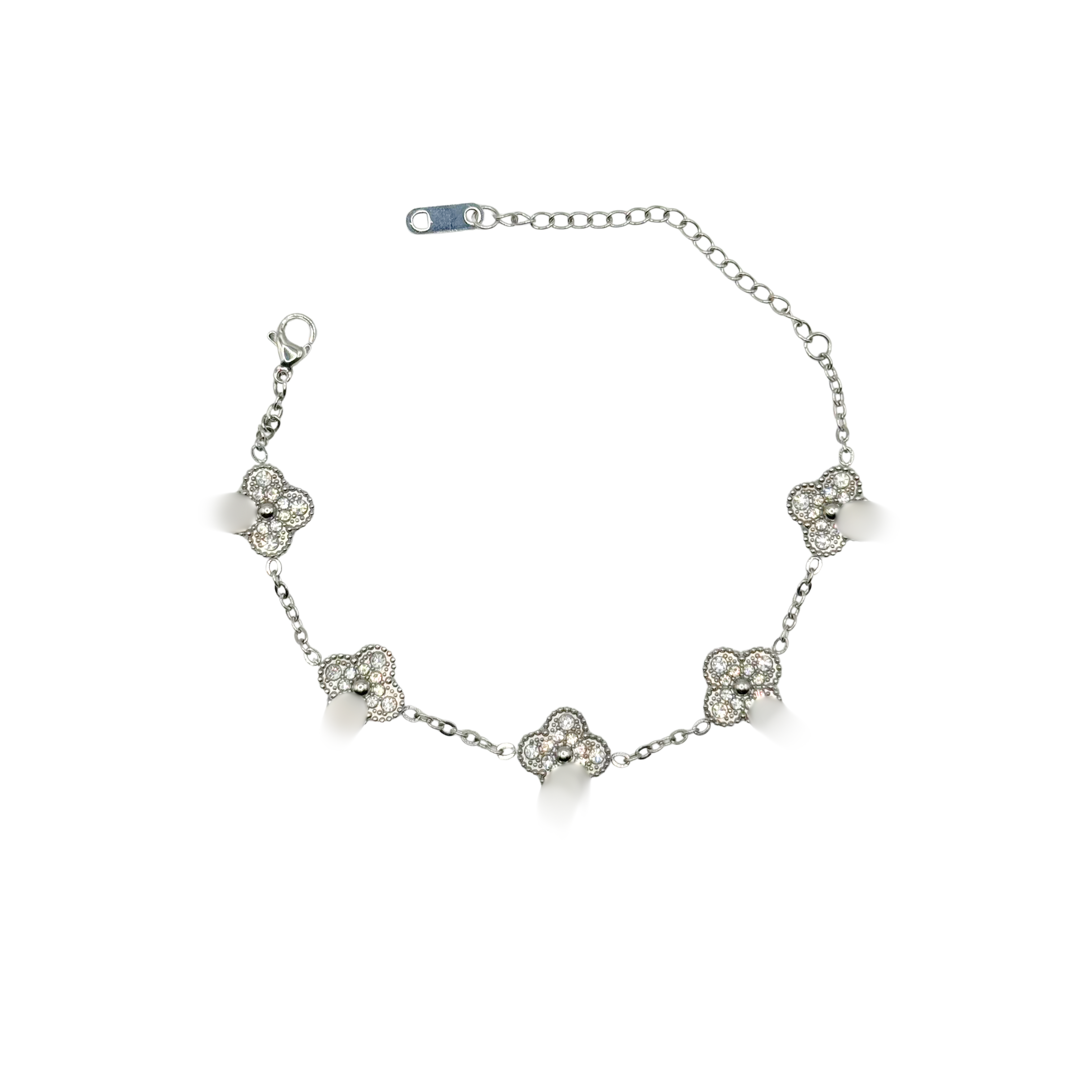 Icy Silver Clover Bracelet