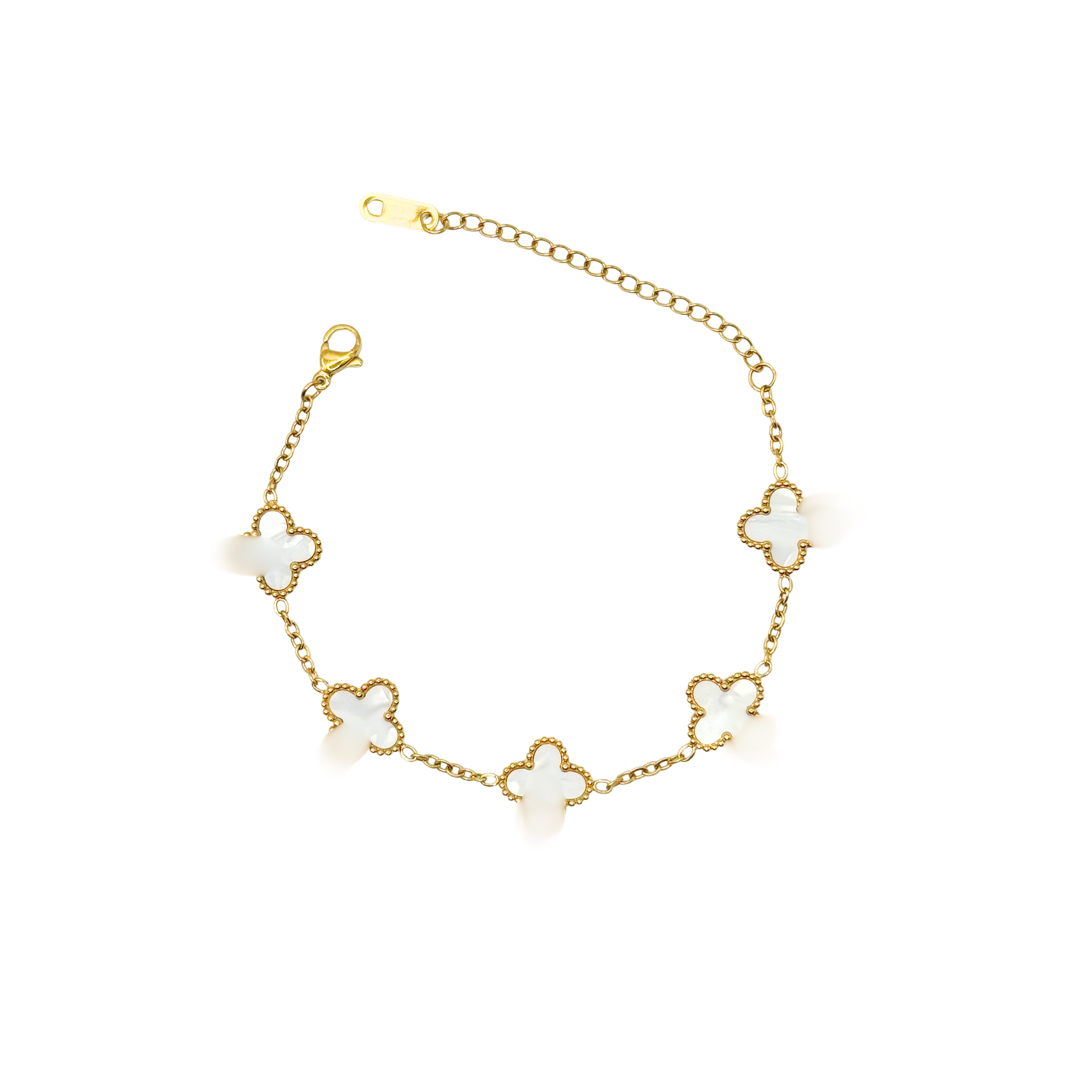White + Gold Clover Bracelet