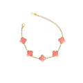 Pink + Gold Clover Bracelet