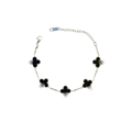 Black + Silver Clover Bracelet
