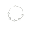 White + Silver Clover Bracelet